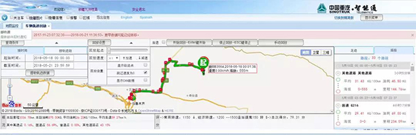 重汽智能通系统记录下了选手的行车轨迹及耗气量