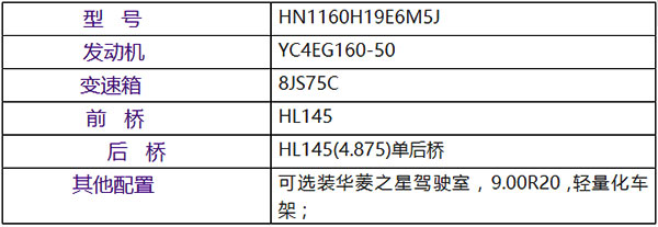 华菱汉马H3压缩式垃圾车底盘参数