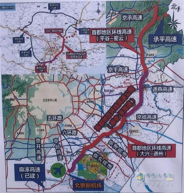 首都地区环线高速公路(北京段)示意图