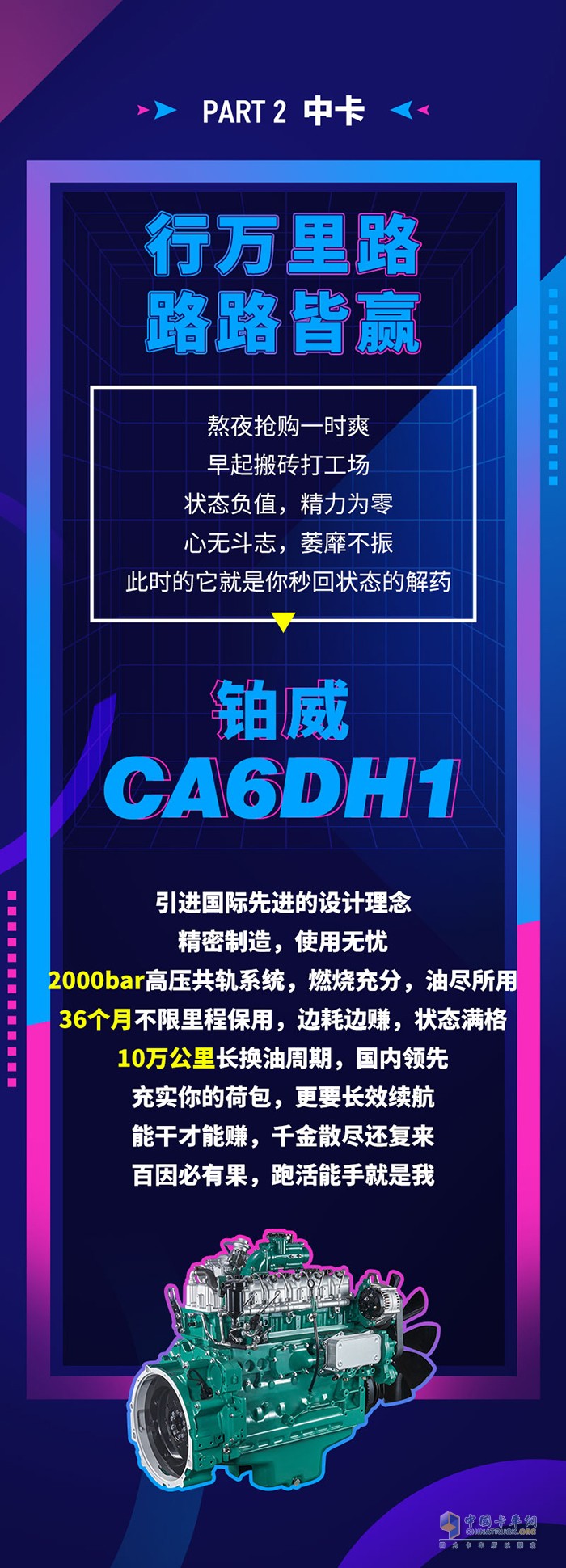 解放动力,奥威CA6DM3,发动机