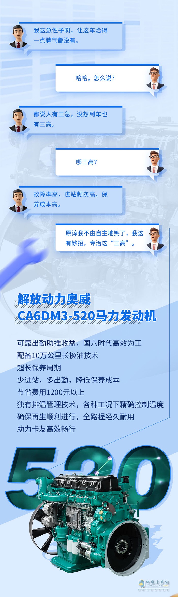 解放动力,奥威CA6DM3,发动机