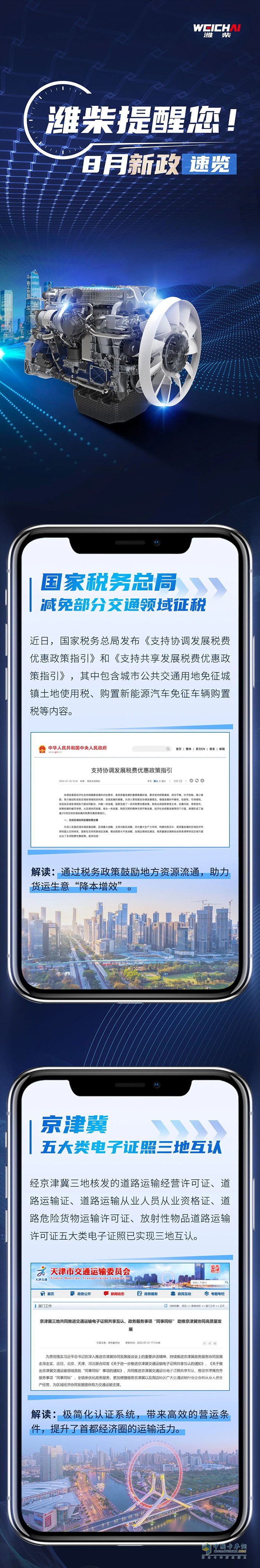 潍柴提醒您8月新政速览