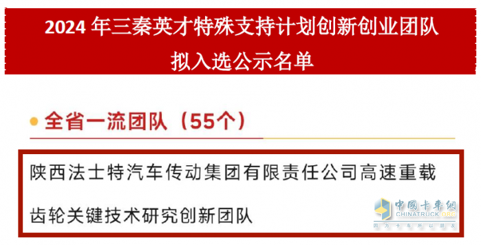 法士特创新团队荣获“三秦英才”全省一流团队称号